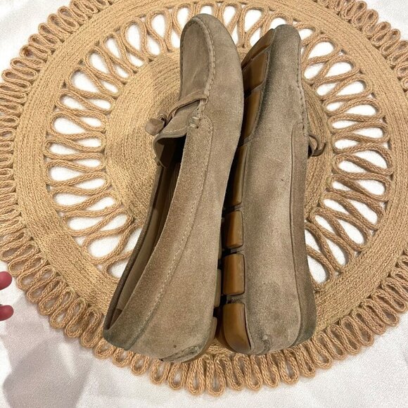 Prada Suede Bow Drivers Tan Leather Size EU 38 - Picture 12 of 15